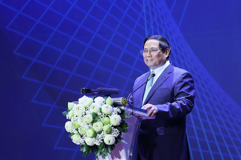 Thủ tướng Phạm Minh Chính phát biểu chỉ đạo hội nghị. (Ảnh: Dương Giang/TTXVN)