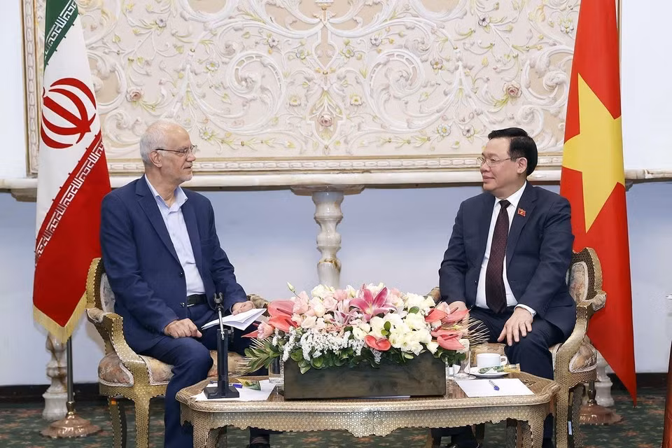 Chủ tịch Quốc hội Vương Đình Huệ tiếp Chủ tịch Hội Hữu nghị Iran-Việt Nam Seyed Kamal Sajjadi. (Ảnh: Doãn Tấn/TTXVN)