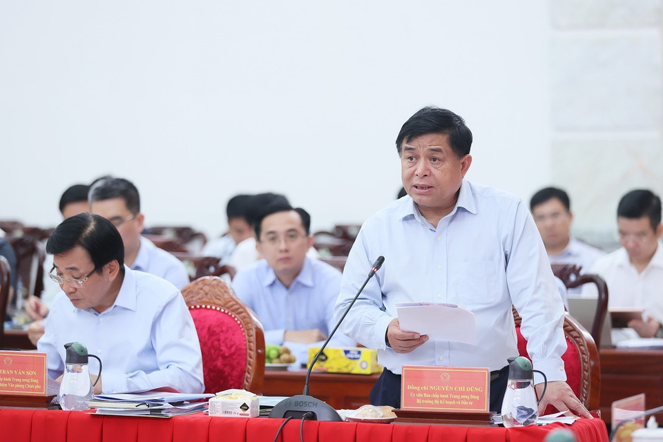 Bộ trưởng Bộ Kế hoạch và Đầu tư Nguyễn Chí Dũng phát biểu. (Ảnh: Dương Giang/TTXVN)