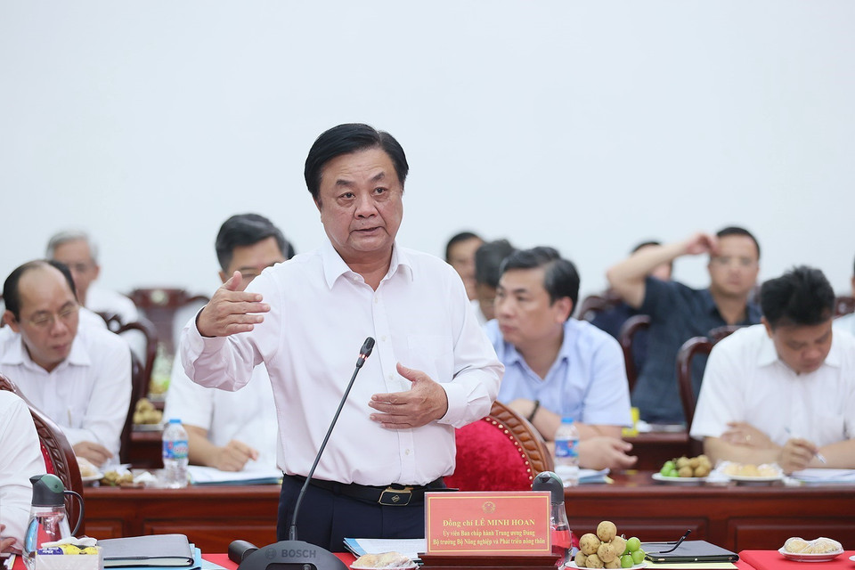 Bộ trưởng Bộ Nông nghiệp và Phát triển nông thôn Lê Minh Hoan phát biểu. (Ảnh: Dương Giang/TTXVN)