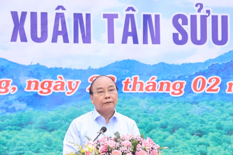 Thủ tướng Nguyễn Xuân Phúc phát biểu tại buổi lễ. (Ảnh: Thống Nhất/TTXVN)