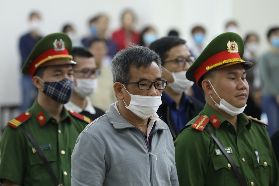 Các bị cáo tại phiên tòa. (Ảnh: Văn Điệp/TTXVN)