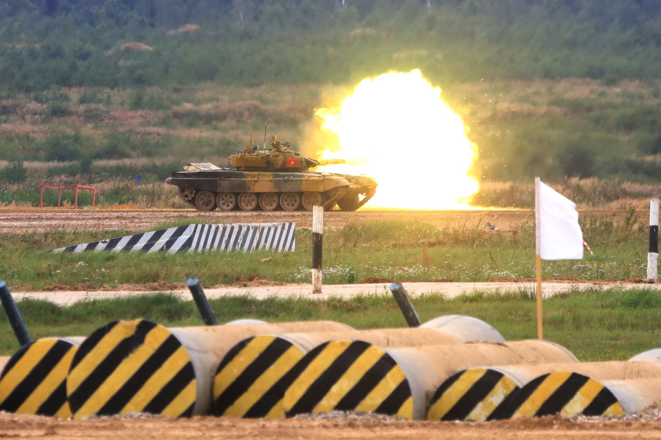 Trước đó, kíp xe tăng Việt Nam đã thi đấu vô cùng ấn tượng ở chung kết. (Ảnh: Trần Hiếu/TTXVN)