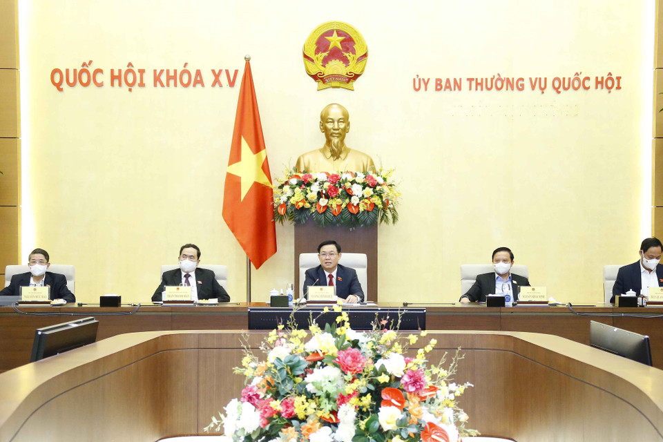 Chủ tịch Quốc hội Vương Đình Huệ phát biểu. (Ảnh: Doãn Tấn/TTXVN)