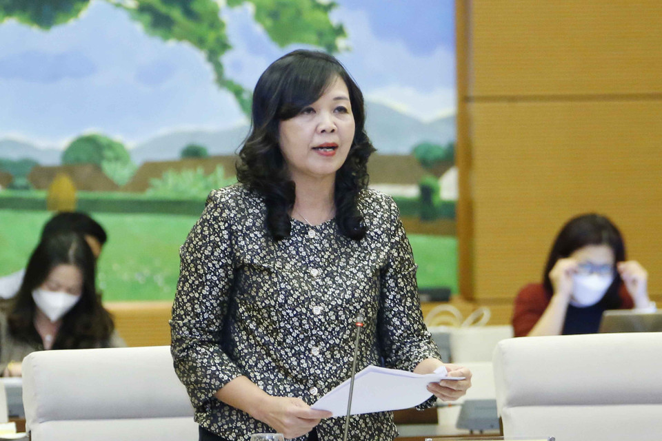 Phó Tổng Giám đốc Đài Truyền hình Việt Nam Nguyễn Thị Thu Hiền phát biểu. (Ảnh: Doãn Tấn/TTXVN)