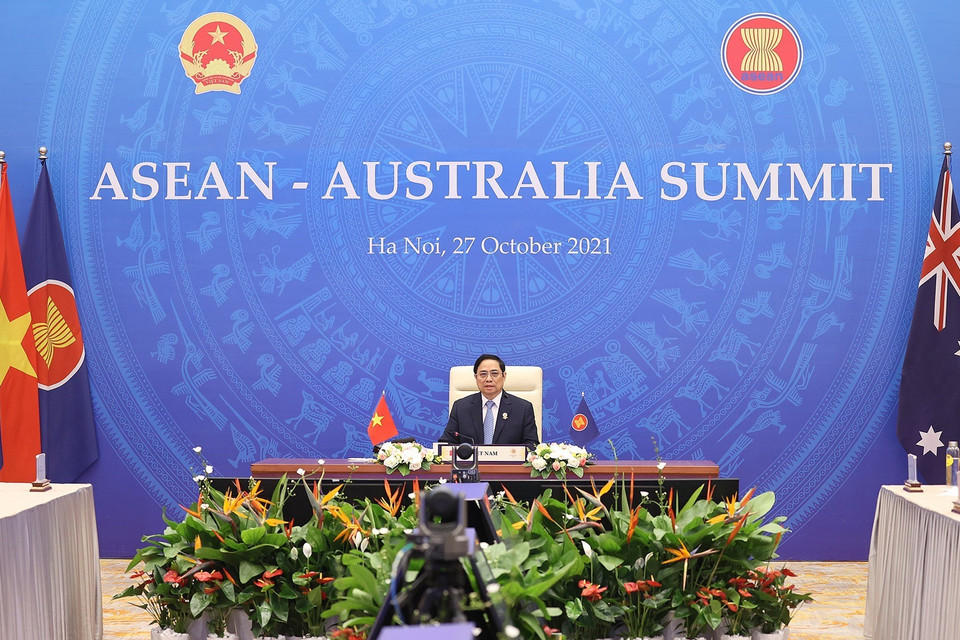  Thủ tướng Phạm Minh Chính phát biểu tại hội nghị. (Ảnh: Dương Giang/TTXVN)