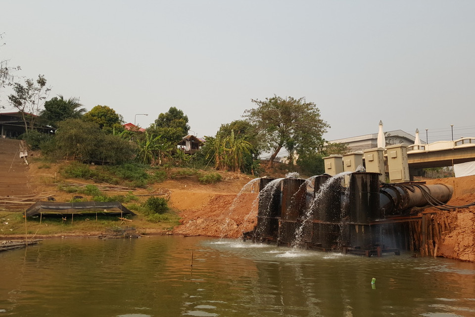 Trạm bơm công suất lớn hút nước từ sông Mekong vào lưu vực Huai Luang. (Sơn Nam-Quang Thuận/Vietnam+)