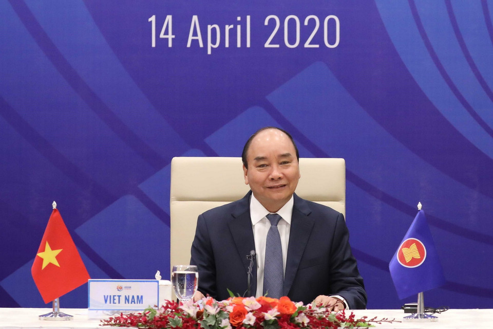 Thủ tướng Nguyễn Xuân Phúc, Chủ tịch ASEAN 2020, phát biểu khai mạc. (Ảnh: Thống Nhất/TTXVN)