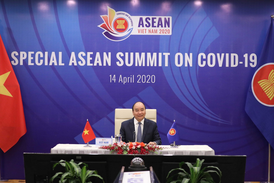 Thủ tướng Nguyễn Xuân Phúc, Chủ tịch ASEAN 2020, phát biểu khai mạc. (Ảnh: Thống Nhất/TTXVN)