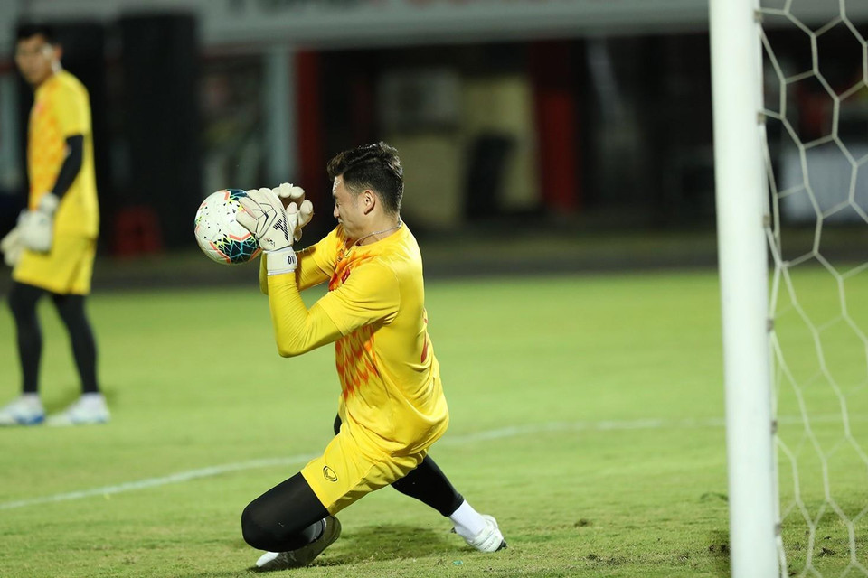Thủ môn Đặng Văn Lâm là sự lựa chọn số một trước khung thành đội tuyển Việt Nam. (Ảnh: Hoàng Linh/TTXVN)