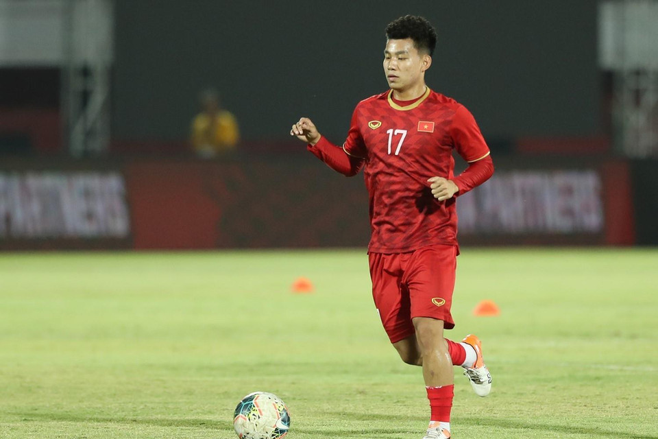 Tiền vệ Văn Thanh. (Ảnh: Hoàng Linh/TTXVN)