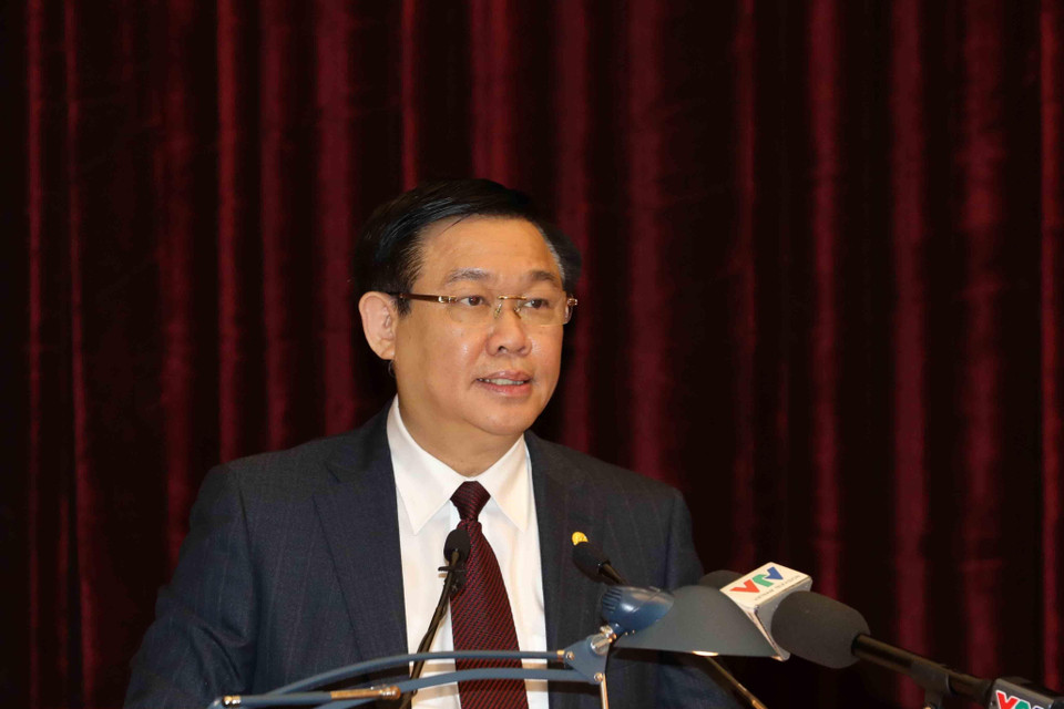 Ông Vương Đình Huệ, Ủy viên Bộ Chính trị, Phó Thủ tướng Chính phủ phát biểu. (Ảnh: Phương Hoa/TTXVN)