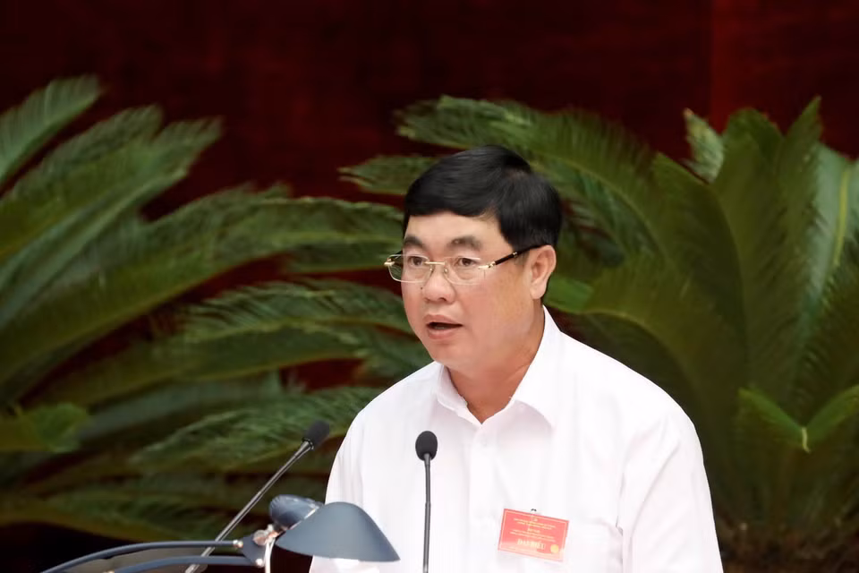 Ông Trần Đình Văn, Phó Bí thư Tỉnh ủy Lâm Đồng tham luận. (Ảnh: Phương Hoa/TTXVN)