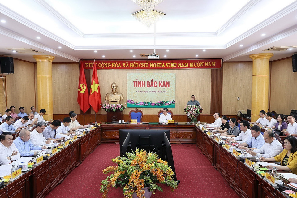 Thủ tướng Phạm Minh Chính phát biểu chỉ đạo. (Ảnh: Dương Giang/TTXVN) 