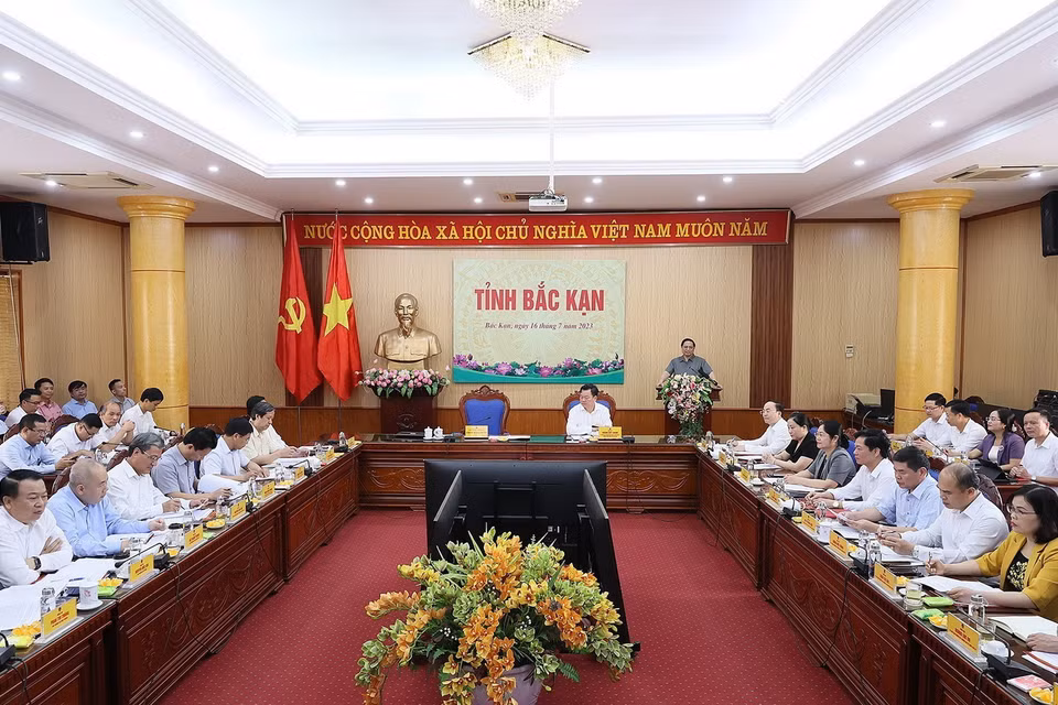 Thủ tướng Phạm Minh Chính phát biểu chỉ đạo. (Ảnh: Dương Giang/TTXVN) 