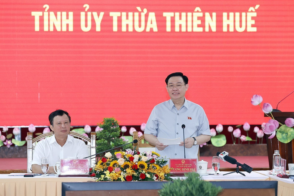  Chủ tịch Quốc hội Vương Đình Huệ phát biểu. (Ảnh: Doãn Tấn/TTXVN)