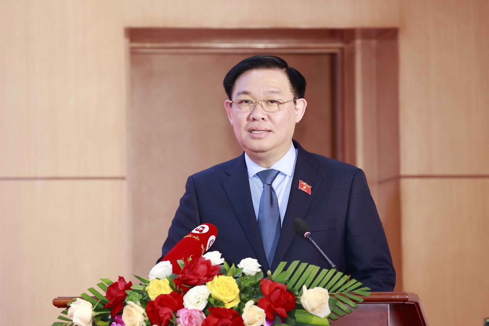 Chủ tịch Quốc hội Vương Đình Huệ phát biểu. (Ảnh: Doãn Tấn/TTXVN)