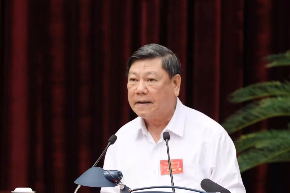 Ông Trần Văn Rón, Ủy viên Trung ương Đảng, Phó Chủ nhiệm Ủy ban Kiểm tra Trung ương tham luận. (Ảnh: Phương Hoa/TTXVN)