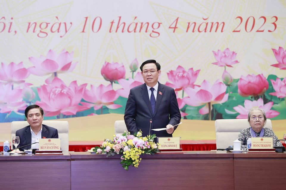 Chủ tịch Quốc hội phát biểu. (Ảnh: Doãn Tấn/TTXVN)