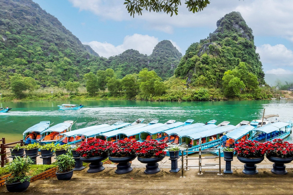 Bến thuyền Du lịch Phong Nha, Trung tâm Du lịch Phong Nha-Kẻ Bàng. (Ảnh: TTXVN phát)