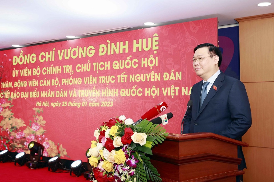 Chủ tịch Quốc hội Vương Đình Huệ phát biểu. (Ảnh: Doãn Tấn/TTXVN)