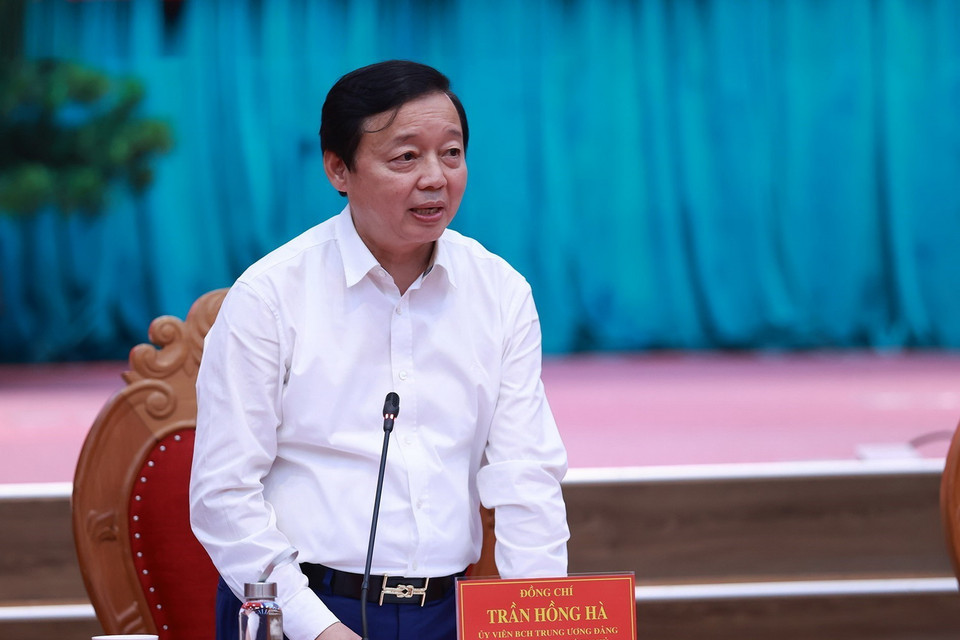 Phó Thủ tướng Trần Hồng Hà phát biểu. (Ảnh: Dương Giang/TTXVN)