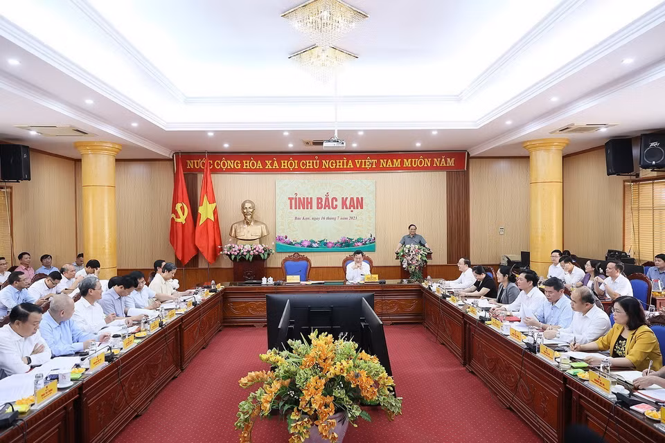 Thủ tướng Phạm Minh Chính phát biểu chỉ đạo. (Ảnh: Dương Giang/TTXVN) 