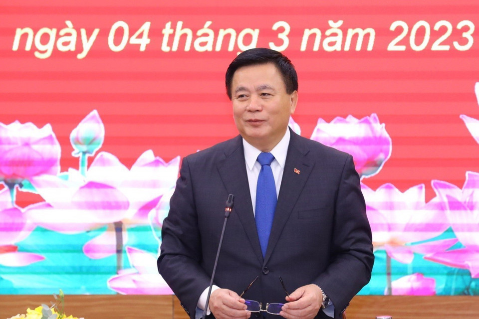 Giáo sư-Tiến sỹ Nguyễn Xuân Thắng, Giám đốc Học viện Chính trị quốc gia Hồ Chí Minh phát biểu. (Ảnh: Văn Điệp/TTXVN)