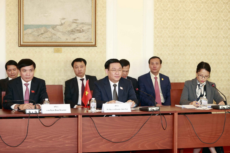 Chủ tịch Quốc hội Vương Đình Huệ phát biểu. (Ảnh: Doãn Tấn/TTXVN)