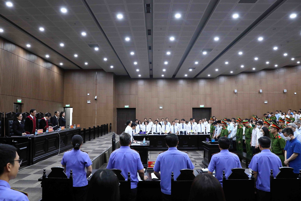 Quang cảnh phiên tòa. (Ảnh: Phạm Kiên/TTXVN)