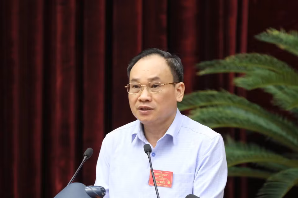 Ông Lý Văn Hải, Trưởng Ban Nội chính Tỉnh ủy Lào Cai tham luận. (Ảnh: Phương Hoa/TTXVN)