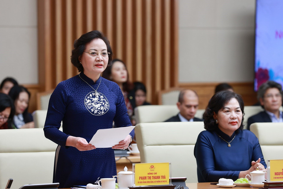 Bộ trưởng Bộ Nội vụ Phạm Thị Thanh Trà phát biểu. (Ảnh: Dương Giang/TTXVN)