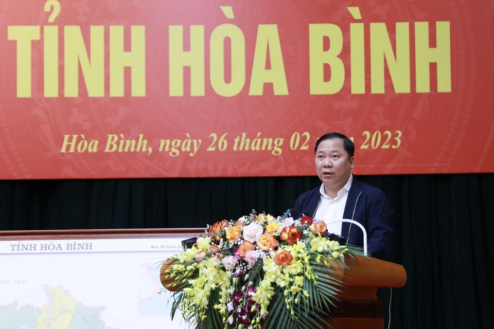 Bí thư Tỉnh ủy Nguyễn Phi Long phát biểu. (Ảnh: Dương Giang/TTXVN)