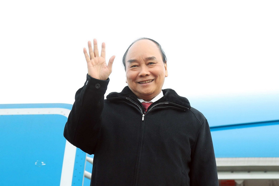 Chiều 4/12 (theo giờ địa phương), Chủ tịch nước Nguyễn Xuân Phúc đến thủ đô Seoul bắt đầu chuyến thăm cấp Nhà nước đến Đại Hàn Dân Quốc. (Ảnh: Thống Nhất/TTXVN)