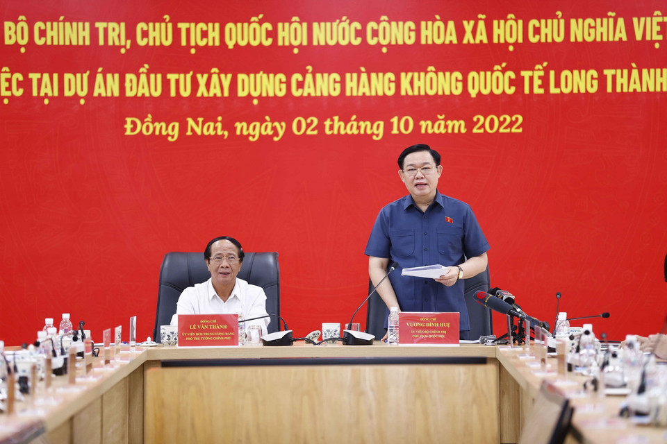 Chủ tịch Quốc hội Vương Đình Huệ phát biểu. (Ảnh: Doãn Tấn/TTXVN)