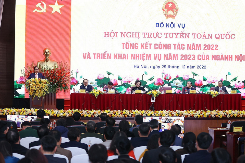 Thủ tướng Phạm Minh Chính tại hội nghị. (Ảnh: Dương Giang/TTXVN)