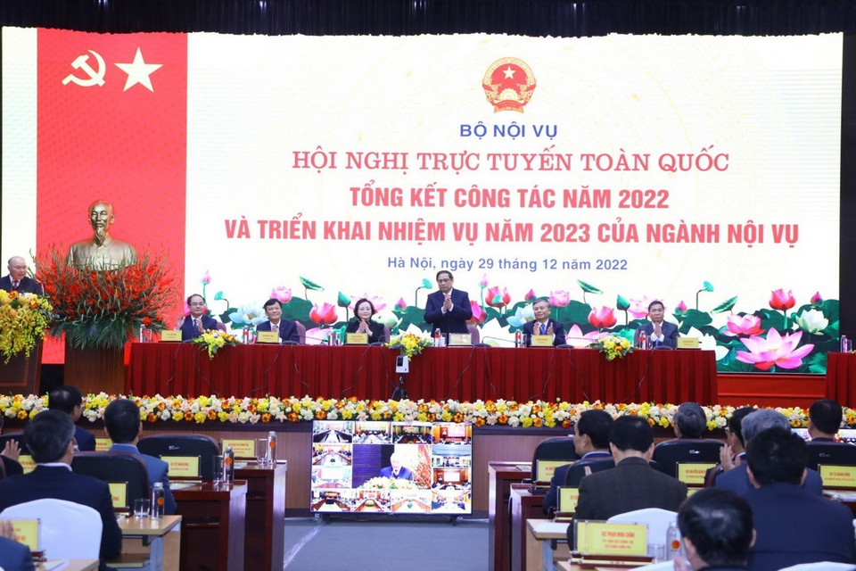 Thủ tướng Phạm Minh Chính tại hội nghị. (Ảnh: Văn Điệp/TTXVN)