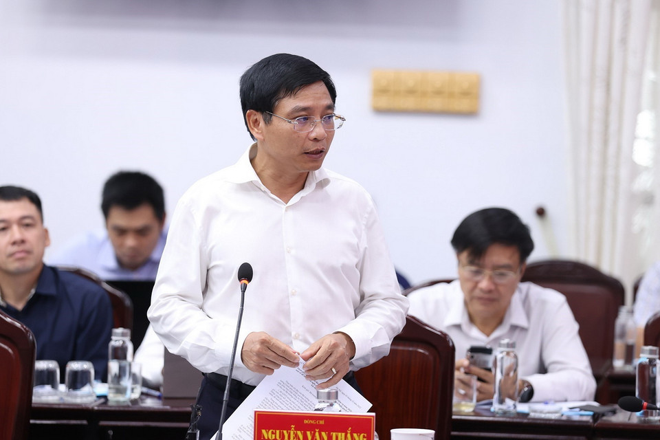 Bộ trưởng Bộ Giao thông vận tải Nguyễn Văn Thắng phát biểu. (Ảnh: Dương Giang/TTXVN) 