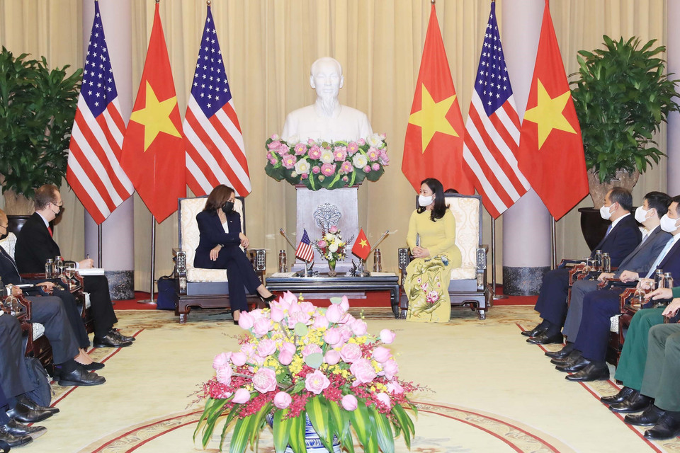 Trong thời gian ở Việt Nam, bà Harris dự kiến sẽ có các cuộc gặp với các nhà lãnh đạo Việt Nam về tình hình đại dịch COVID-19, cũng như các vấn đề an ninh khu vực và hợp tác kinh tế. (Ảnh: Trọng Đức/TTXVN)