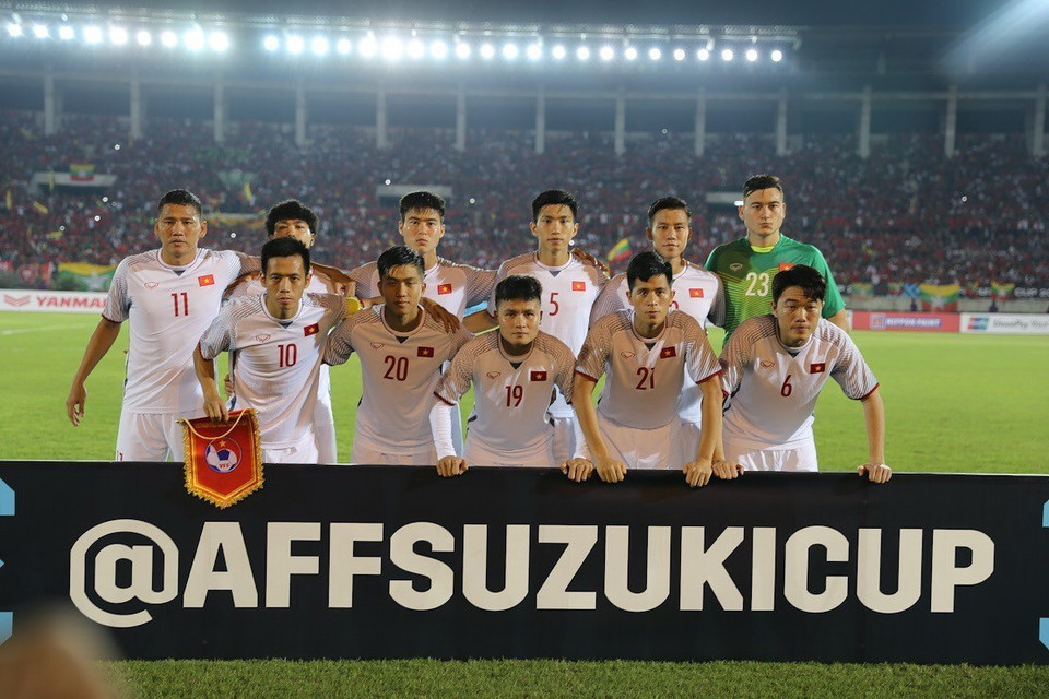 Đội hình xuất phát của đội tuyển Việt Nam. (Ảnh: Trọng Đạt/TTXVN)