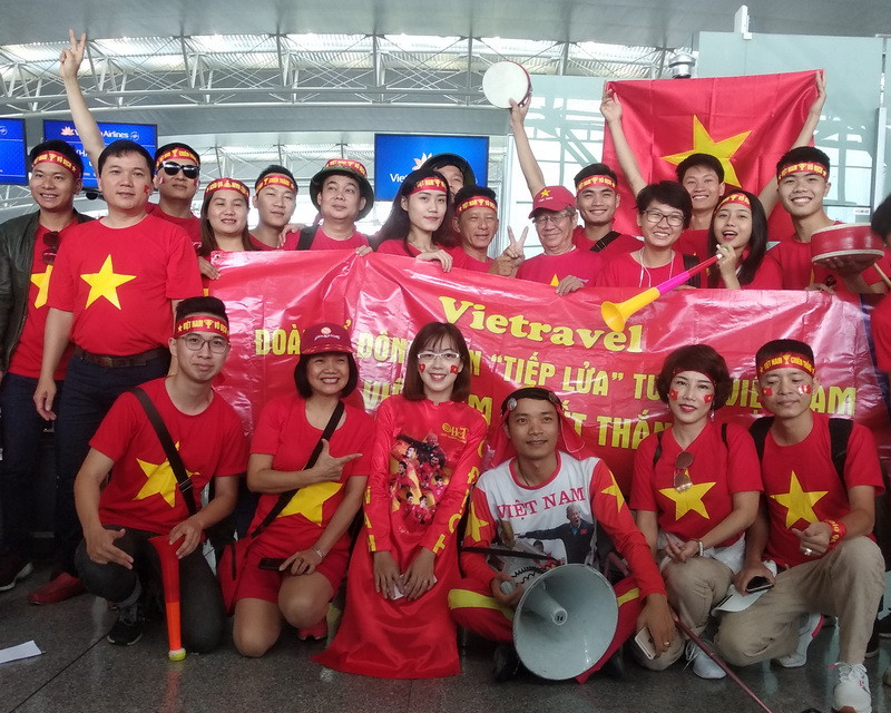 Trong chuyến hành quân sang Philippines lần này, 120 người hâm mộ sẽ đồng hành cùng Vietravel. (Ảnh: Vietnam+)