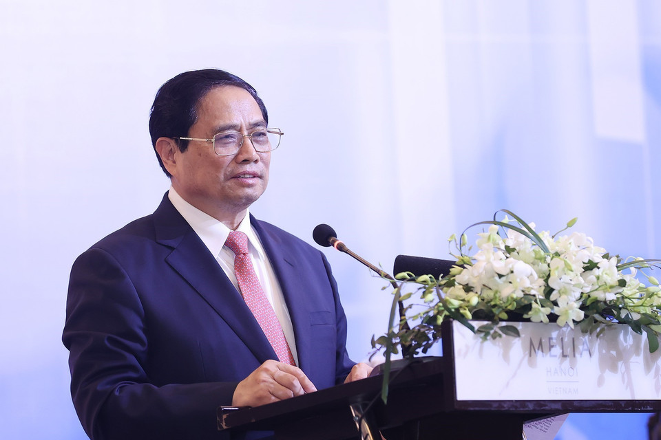 Thủ tướng Phạm Minh Chính phát biểu. (Ảnh: Dương Giang/TTXVN)