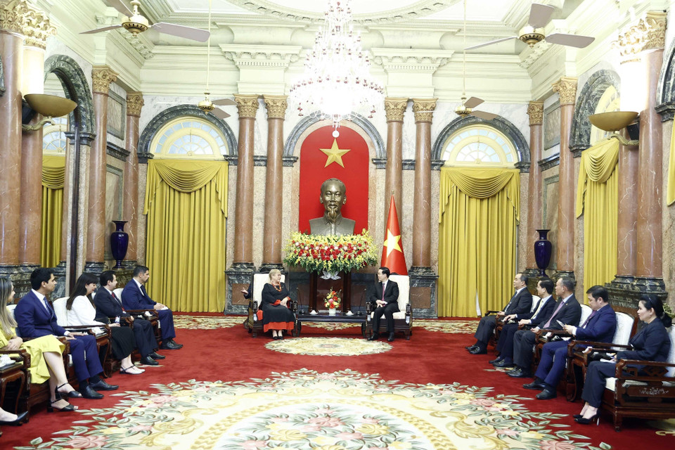 Quang cảnh buổi tiếp. (Ảnh: Thống Nhất/TTXVN)