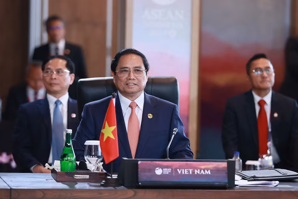 Thủ tướng Phạm Minh Chính tham dự Phiên Đối thoại giữa các lãnh đạo ASEAN và ABAC. (Ảnh: Dương Giang/TTXVN)