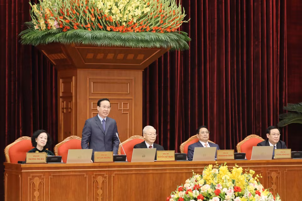 Chủ tịch nước Võ Văn Thưởng phát biểu tại hội nghị. (Ảnh: Phương Hoa/TTXVN)