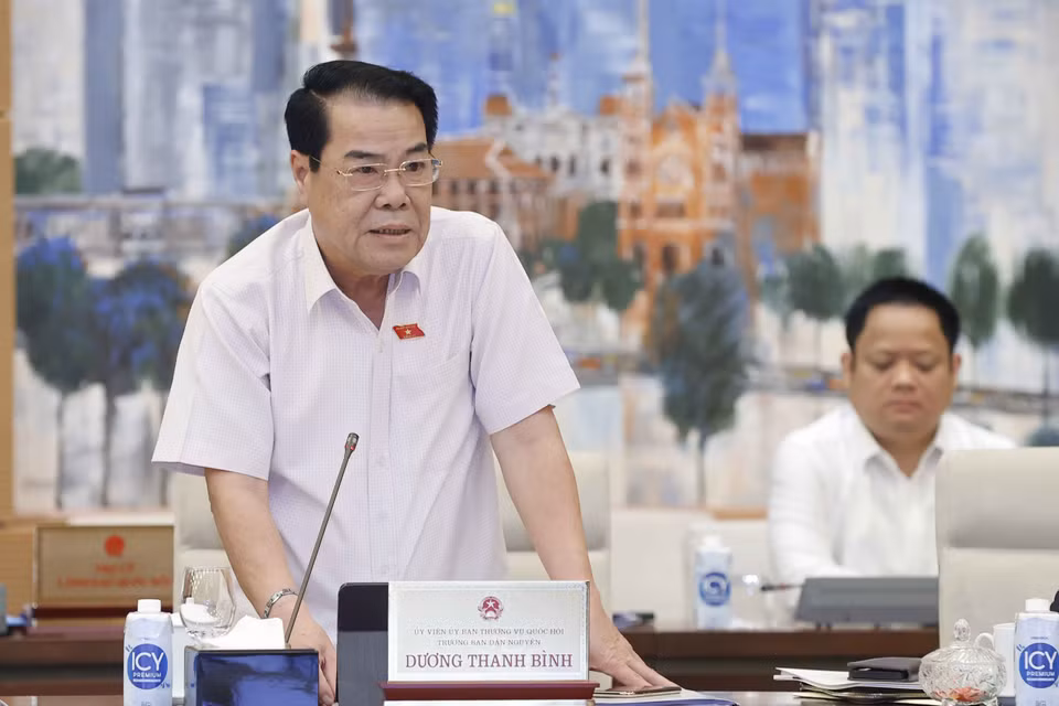 Trưởng ban Dân nguyện của Ủy ban Thường vụ Quốc hội Dương Thanh Bình phát biểu. (Ảnh: Doãn Tấn/TTXVN)