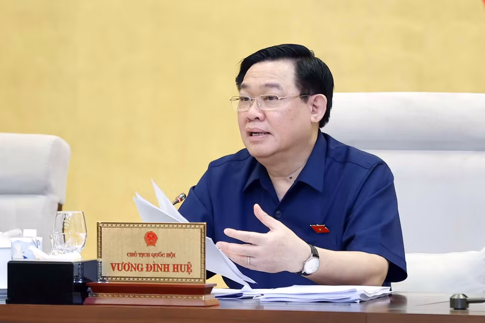 Chủ tịch Quốc hội Vương Đình huệ phát biểu. (Ảnh: Doãn Tấn/TTXVN)
