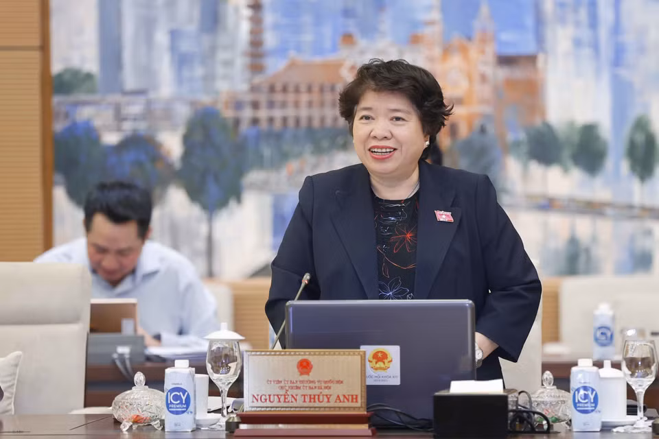 Chủ nhiệm Ủy ban Xã hội của Quốc hội Nguyễn Thúy Anh phát biểu. (Ảnh: Doãn Tấn/TTXVN)