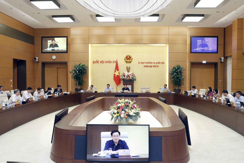 Chủ tịch Quốc hội Vương Đình Huệ phát biểu. (Ảnh: Doãn Tấn/TTXVN)