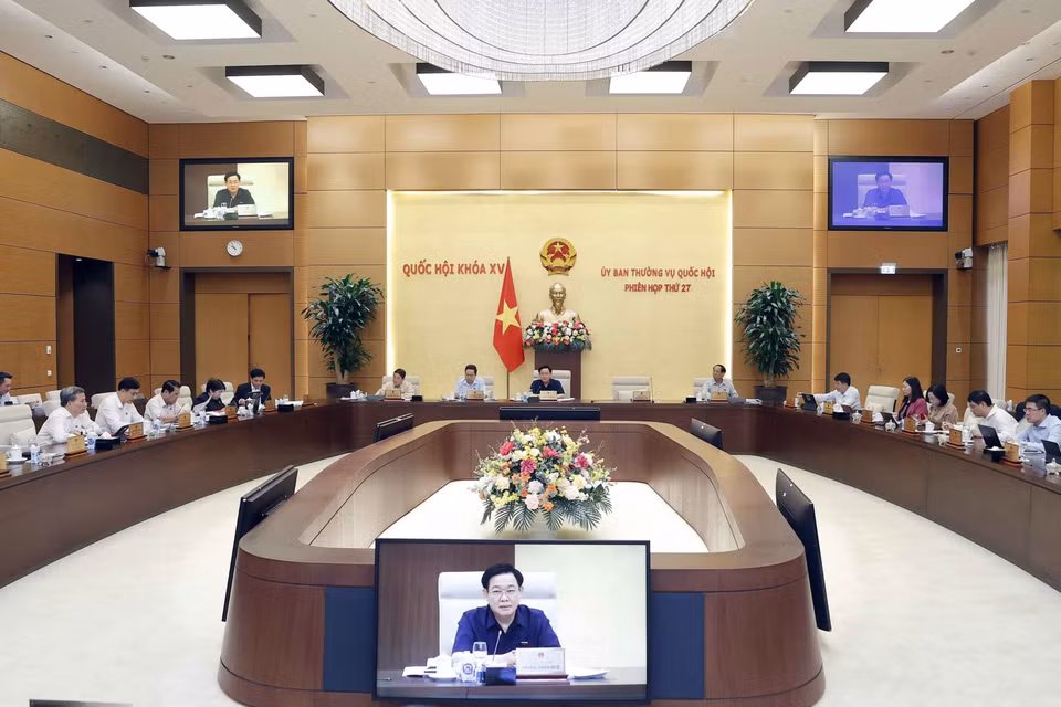 Chủ tịch Quốc hội Vương Đình Huệ phát biểu. (Ảnh: Doãn Tấn/TTXVN)